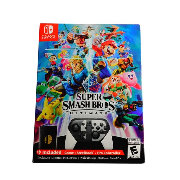 Super Smash Bros Ultimate SteelBook Pro Controller Nintendo Switch NEW SEALED